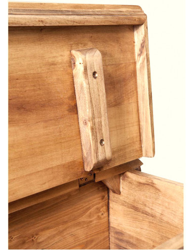 Cassapanca Country in legno massello di tiglio finitura naturale 100x38x48 cm Cassapanca Country in legno massello di tiglio finitura naturale 100x38x48 cm