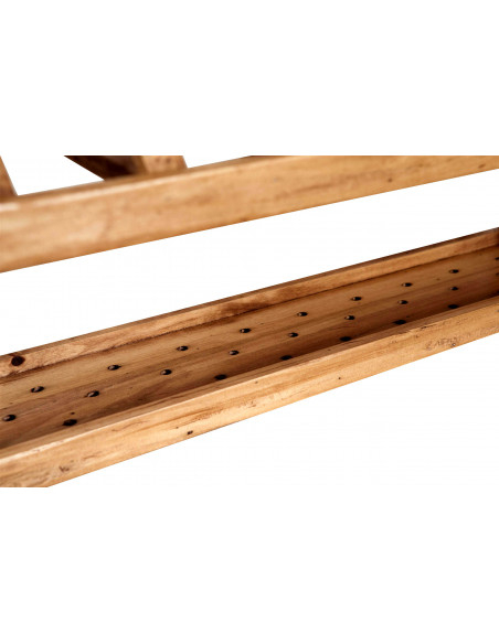 Piattaia Country in legno massello di tiglio finitura naturale 80x28x60 cm