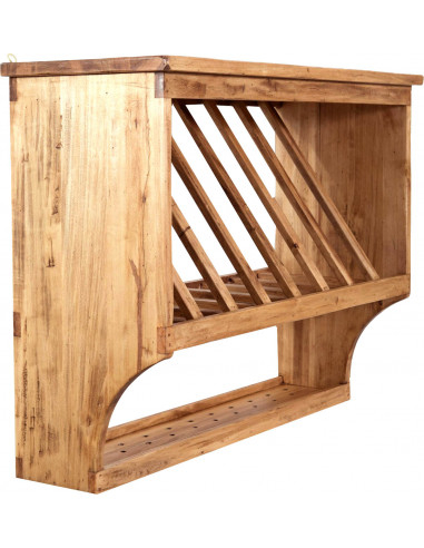 Piattaia Country in legno massello di tiglio finitura naturale 80x28x60 cm Piattaia Country in legno massello di tiglio finitura naturale 80x28x60 cm