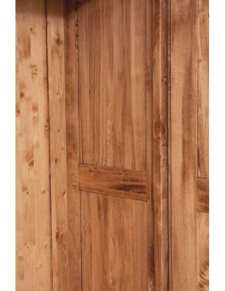 Armadio Country in legno massello di tiglio finitura naturale 100x50x210 cm