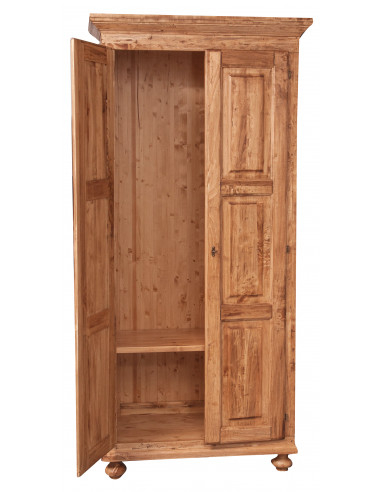 Armadio Country in legno massello di tiglio finitura naturale 100x50x210 cm Armadio Country in legno massello di tiglio finitura naturale 100x50x210 cm