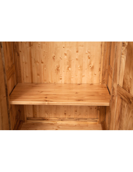 Armadio Country in legno massello di tiglio finitura naturale 100x50x210 cm