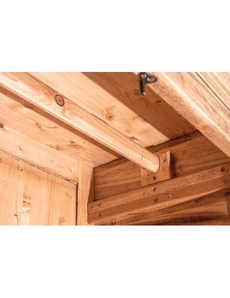 Armadio Country in legno massello di tiglio finitura naturale 100x50x210 cm