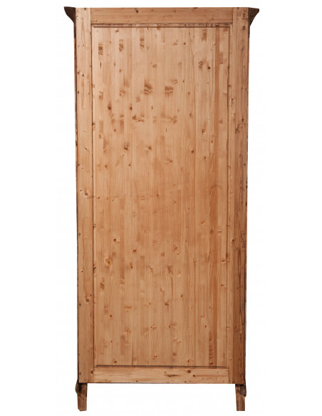 Armadio Country in legno massello di tiglio finitura naturale 100x50x210 cm