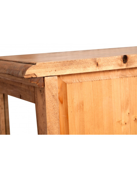 Vetrina Country in  legno massello di tiglio finitura naturale 55x43x150 cm
