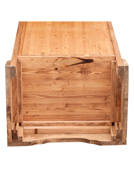 Vetrina Country in  legno massello di tiglio finitura naturale 55x43x150 cm