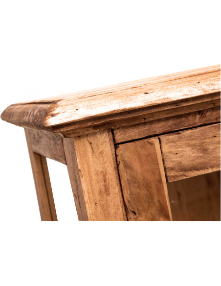 Vetrina Country in  legno massello di tiglio finitura naturale 55x43x150 cm