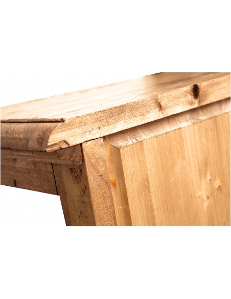Vetrina Country in  legno massello di tiglio finitura naturale 55x43x150 cm