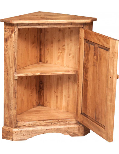Angoliera Country in legno massello di tiglio finitura naturale 50x50x92 cm Angoliera Country in legno massello di tiglio finitura naturale 50x50x92 cm