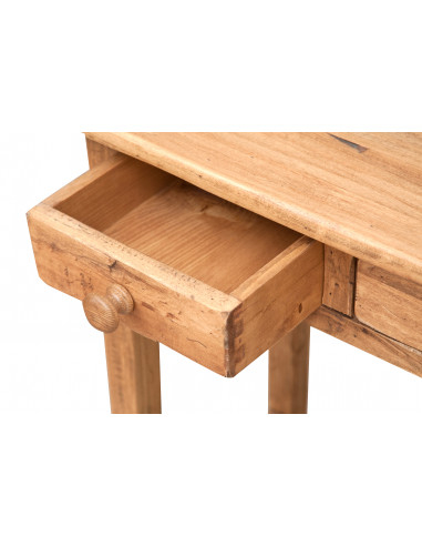 Tavolino consolle Country in legno massello di tiglio finitura naturale 73x36x75 cm Tavolino consolle Country in legno massello di tiglio finitura naturale 73x36x75 cm