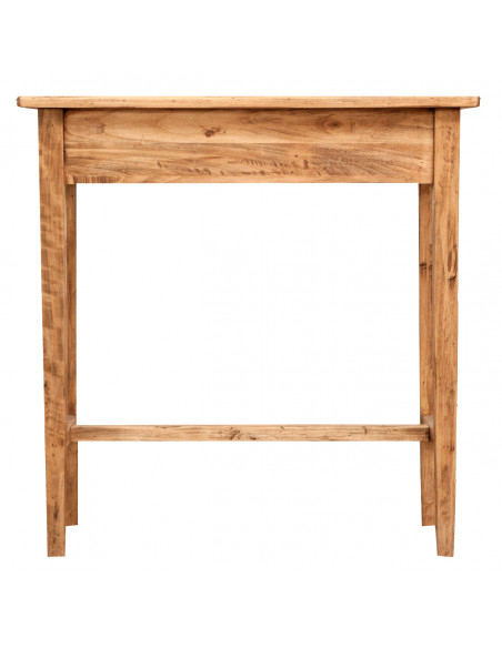 Mesa consola country em madeira maciça de limão, acabamento natural 73x36x75 cm
