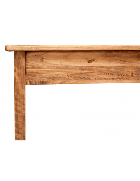 Mesa consola country em madeira maciça de limão, acabamento natural 73x36x75 cm