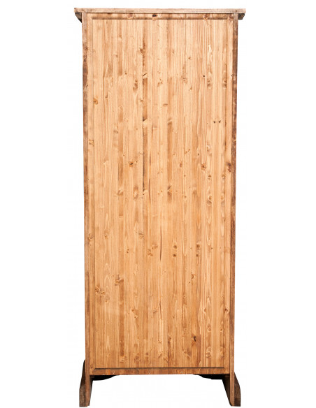 Armário country em madeira maciça de limão, acabamento natural 72x40x173 cm