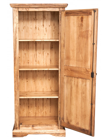 Armário country em madeira maciça de limão, acabamento natural 72x40x173 cm Armário country em madeira maciça de limão, acabamento natural 72x40x173 cm