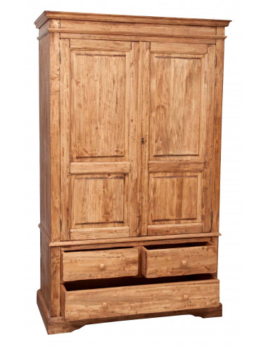 Guarda -roupa do país em acabamento de madeira maciça de madeira 120x59x197 cm Guarda -roupa do país em acabamento de madeira maciça de madeira 120x59x197 cm
