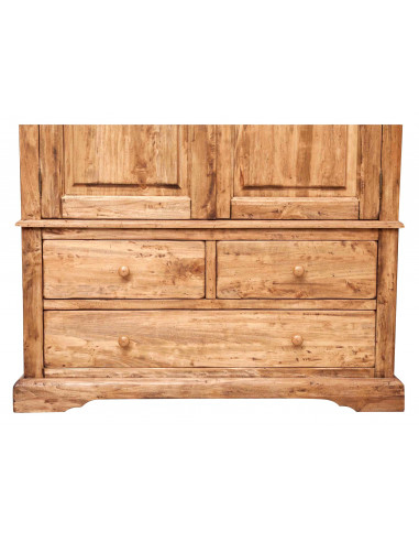 Armadio Country in legno massello di tiglio finitura naturale 120x59x197 cm Armadio Country in legno massello di tiglio finitura naturale 120x59x197 cm
