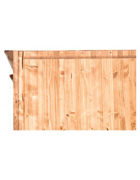 Armadio Country in legno massello di tiglio finitura naturale 120x59x197 cm