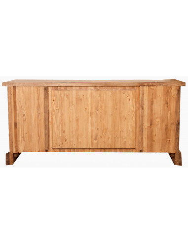 Mobile porta Tv Country in legno massello di tiglio finitura naturale 129x40x60 cm Mobile porta Tv Country in legno massello di tiglio finitura naturale 129x40x60 cm