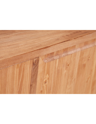 Mobile porta Tv Country in legno massello di tiglio finitura naturale 129x40x60 cm Mobile porta Tv Country in legno massello di tiglio finitura naturale 129x40x60 cm