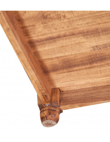 Mesa de centro country em madeira maciça de limão, acabamento natural 90x90x45 cm Mesa de centro country em madeira maciça de limão, acabamento natural 90x90x45 cm