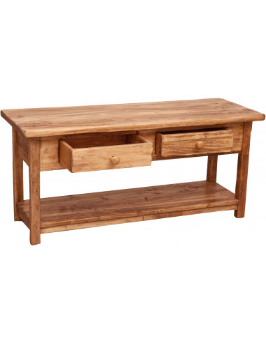 Mobile porta tv Country in legno massello di tiglio finitura naturale 110x40x50 cm Mobile porta tv Country in legno massello di tiglio finitura naturale 110x40x50 cm