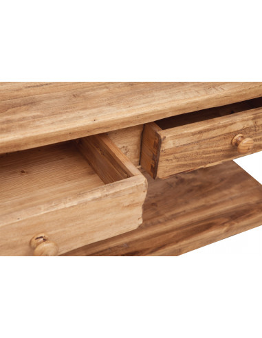 Móvel TV country em madeira maciça de cal, acabamento natural 110x40x50 cm Móvel TV country em madeira maciça de cal, acabamento natural 110x40x50 cm