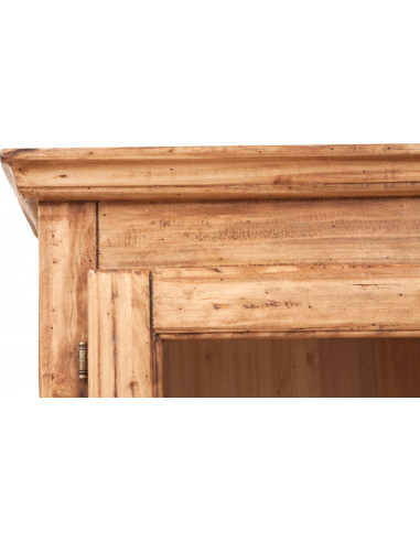 Vetrina Country in legno massello di tiglio finitura naturale 120x37x197 cm Vetrina Country in legno massello di tiglio finitura naturale 120x37x197 cm