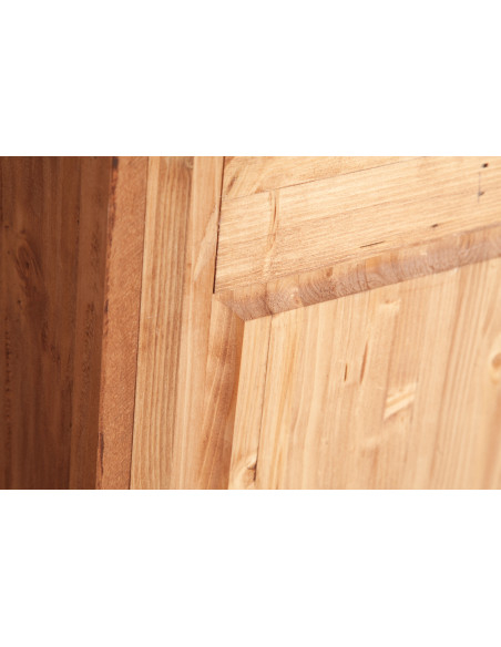 Comodino Country in legno massello di tiglio  finitura naturale 51x30x74 cm