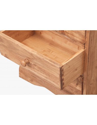 Mesa de cabeceira do país em madeira de cal sólida acabamento natural 51x30x74 cm Mesa de cabeceira do país em madeira de cal sólida acabamento natural 51x30x74 cm