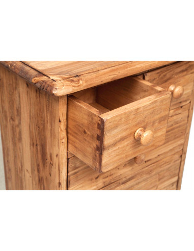 Comodino Country in legno massello di tiglio  finitura naturale 51x30x74 cm Comodino Country in legno massello di tiglio  finitura naturale 51x30x74 cm