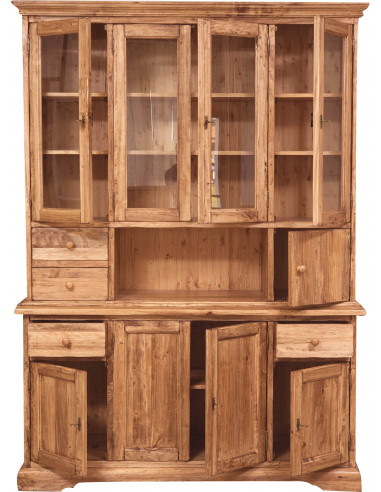 Vitrine country em madeira maciça de limão, acabamento natural 156x50x200 cm Vitrine country em madeira maciça de limão, acabamento natural 156x50x200 cm