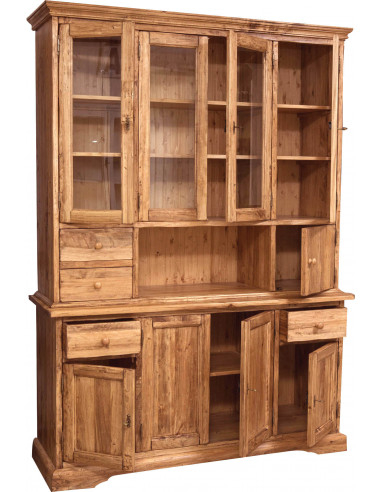 Vitrine country em madeira maciça de limão, acabamento natural 156x50x200 cm Vitrine country em madeira maciça de limão, acabamento natural 156x50x200 cm