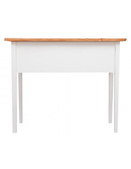 Back of the table two-colored writing desk in solid linden wood handmade by Biscottini.it