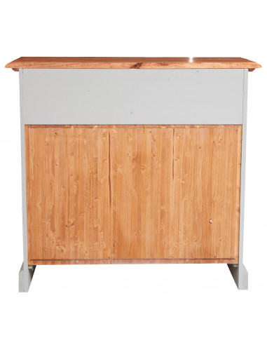 Credenza in legno massello di tiglio struttura bianca anticata piano naturale: foto del retro- Biscottini.it Credenza in legno massello di tiglio struttura bianca anticata piano naturale: foto del retro- Biscottini.it