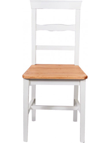Sedia Country con struttura in faggio finitura bianca e seduta in legno massello di tiglio finitura naturale L45xPR43xH92 cm Sedia Country con struttura in faggio finitura bianca e seduta in legno massello di tiglio finitura naturale L45xPR43xH92 cm