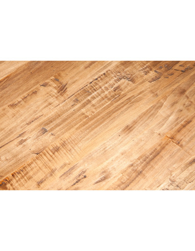 Mesa de centro country em madeira maciça de limão, acabamento em nogueira, 90x90x45 cm Mesa de centro country em madeira maciça de limão, acabamento em nogueira, 90x90x45 cm