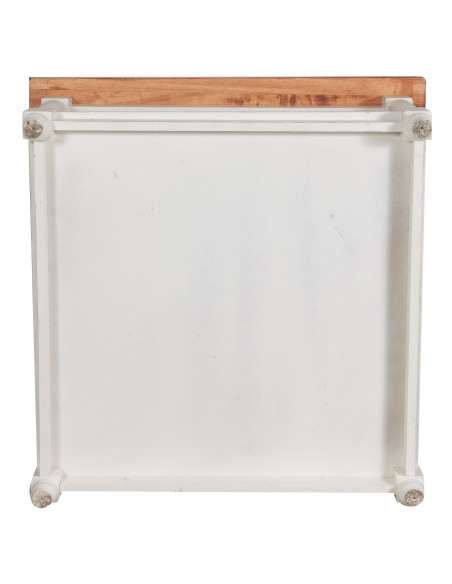 Tavolino da fumo  Country in legno massello di tiglio finitura noce 90x90x45 cm