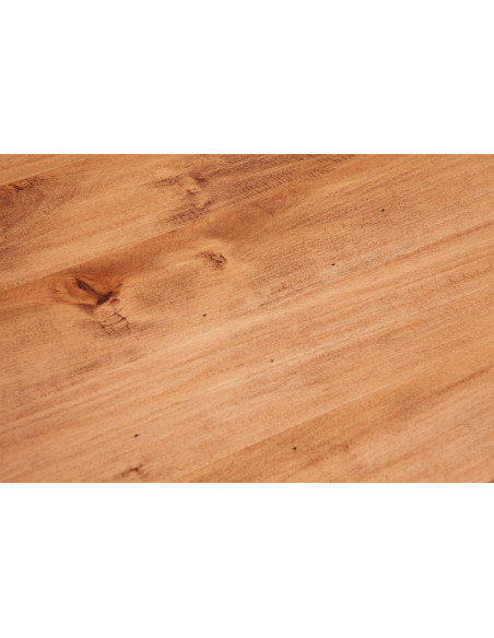 Móvel de TV country em madeira maciça de limão com estrutura branca antiga e tampo natural 110x40x50 cm