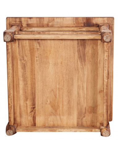 Mesa de centro country em madeira maciça de limão, acabamento natural 70x70x45 cm Mesa de centro country em madeira maciça de limão, acabamento natural 70x70x45 cm