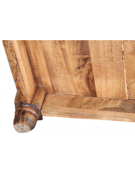 Tavolino da fumo Country in legno massello di tiglio finitura naturale 70x70x45 cm