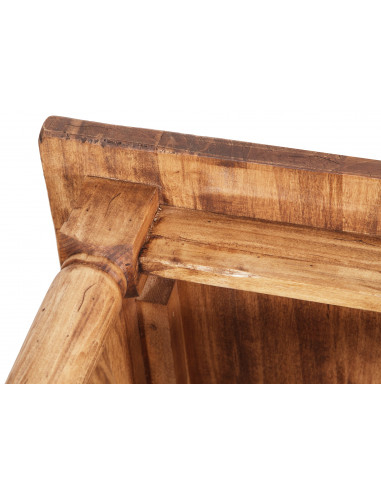 Mesa de centro country em madeira maciça de limão, acabamento natural 70x70x45 cm Mesa de centro country em madeira maciça de limão, acabamento natural 70x70x45 cm