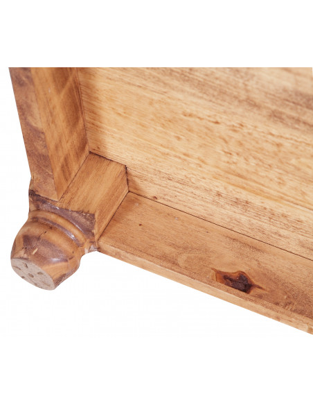 Tavolo da fumo Country in legno massello di tiglio finitura naturale 90x50x45 cm