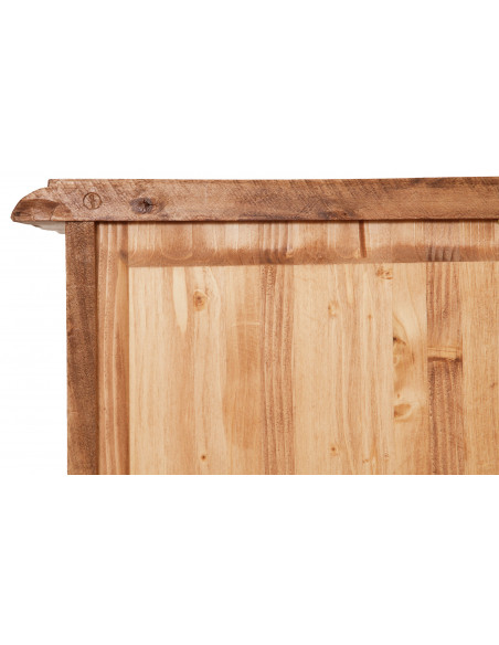 Cassettiera Country in legno massello di tiglio finitura naturale 170x40x100 cm