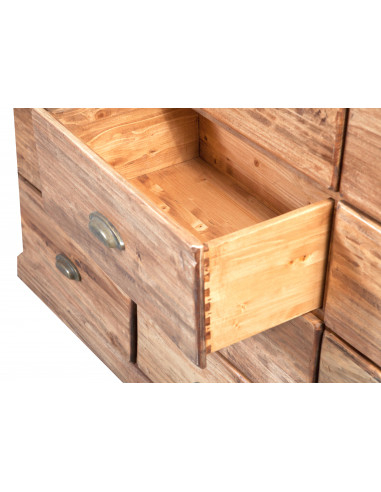 Cassettiera Country in legno massello di tiglio finitura naturale 170x40x100 cm Cassettiera Country in legno massello di tiglio finitura naturale 170x40x100 cm