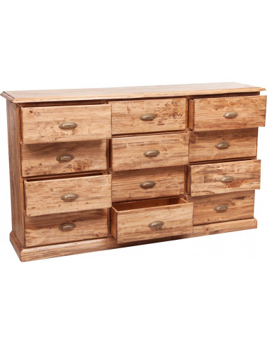 Cassettiera Country in legno massello di tiglio finitura naturale 170x40x100 cm Cassettiera Country in legno massello di tiglio finitura naturale 170x40x100 cm