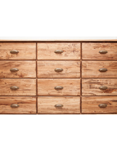 Cassettiera Country in legno massello di tiglio finitura naturale 170x40x100 cm Cassettiera Country in legno massello di tiglio finitura naturale 170x40x100 cm