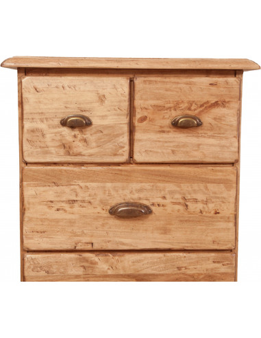 Cassettiera Country in legno massello di tiglio finitura naturale 63x41x120 cm Cassettiera Country in legno massello di tiglio finitura naturale 63x41x120 cm
