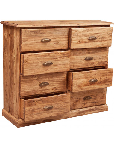 Cassettiera Country in legno massello di tiglio finitura naturale 116x41x100 cm Cassettiera Country in legno massello di tiglio finitura naturale 116x41x100 cm