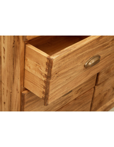 Chef country em madeira maciça de acabamento natural de Linden 116x41x100 cm Chef country em madeira maciça de acabamento natural de Linden 116x41x100 cm