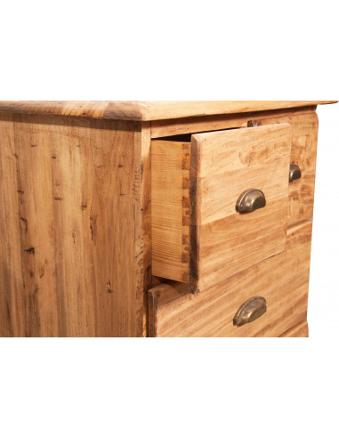 Cassettiera Country in legno massello di tiglio finitura naturale 63x41x100 cm Cassettiera Country in legno massello di tiglio finitura naturale 63x41x100 cm